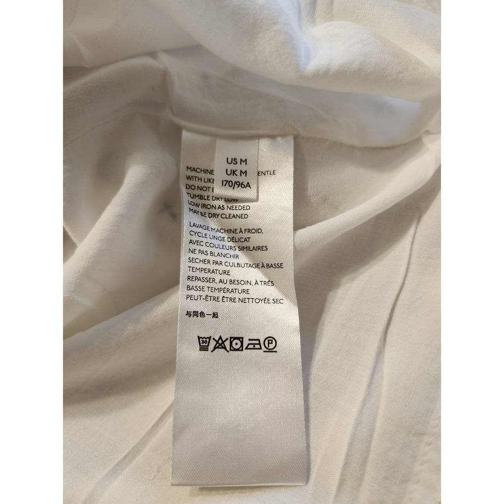 Anthropologie Marcie Surplice Embroidered Puff Sleeve V Neck Dress Medium White - Picture 9 of 11